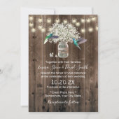 Invitation Hummingbird & Baby's Breath Flowers Mariage rustiq (Devant)
