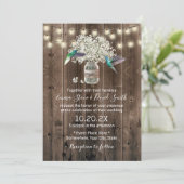 Invitation Hummingbird & Baby's Breath Flowers Mariage rustiq (Debout devant)