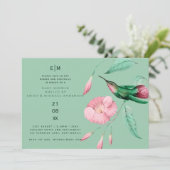 Invitation Hummingbird Floral Baby Couples Douche moderne (Debout devant)