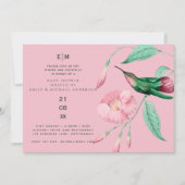 Invitation Hummingbird Floral Baby Couples Douche moderne (Devant)