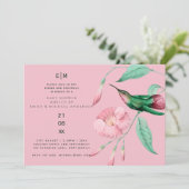 Invitation Hummingbird Floral Baby Couples Douche moderne (Debout devant)