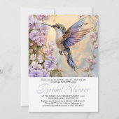 Invitation Hummingbird Lavender Flowers Bridal Shower | (Devant)