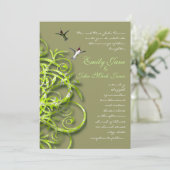 Invitation Hummingbird Whimsical Inséparables Green Tree (Debout devant)