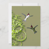 Invitation Hummingbird Whimsical Inséparables Green Tree (Dos)