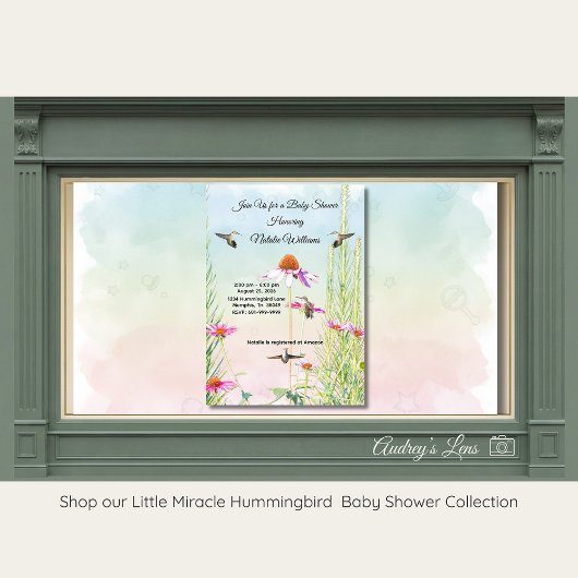 Invitation Hummingbird & Wildflower Baby Shower
