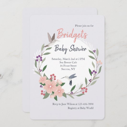 Invitation Hummingbirds (Devant / Derrière)