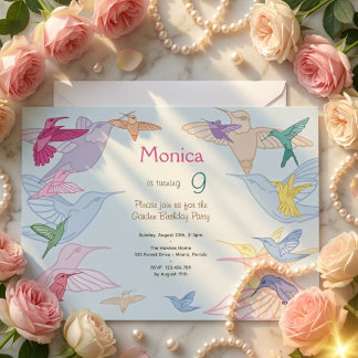 Invitation Hummingbirds birthday party