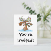 Invitation humoriste humoristique de noël moose (Debout devant)