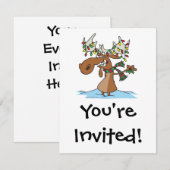 Invitation humoriste humoristique de noël moose (Devant / Derrière)