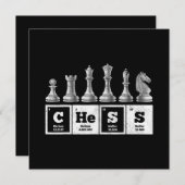 Invitation humoriste joueur d'échecs geek périodique système (Devant / Derrière)