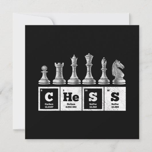 Invitation humoriste joueur d'échecs geek périodique système (Devant)