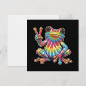 Invitation Humorous Frog Lover Tie-Dye Frog Peace Sign Hippie (Devant / Derrière)