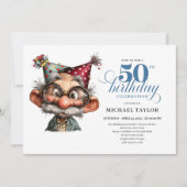 Invitation Humorous Man Turning 50 Birthday Celebration (Devant)
