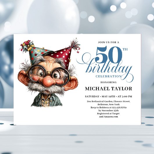 Invitation Humorous Man Turning 50 Birthday Celebration