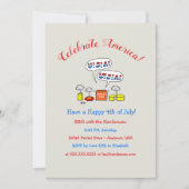 Invitation Humorous Patriotic Summer Holiday Party Invite (Devant)