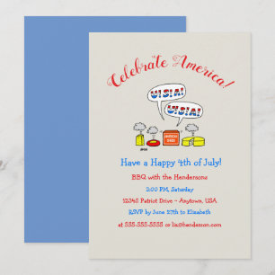 Invitation Humorous Patriotic Summer Holiday Party Invite