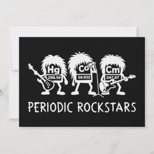 Invitation Humour de chimie des Rockstars périodiques