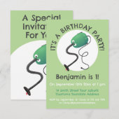 Invitation Humour de dessin animé de l'aspirateur mignon (Devant / Derrière)