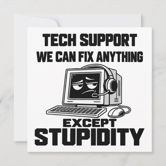 Invitation Humour de l'assistance technique - Impossible de r (Devant)