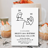 Invitation Humour de mème drôle Simple Noir Blanc 20e Anniver