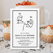 Invitation Humour de mème drôle Simple Noir Blanc 25e Anniver