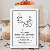 Invitation Humour de mème drôle Simple Noir Blanc 27e Anniver