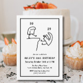 Invitation Humour de Mème Drôle Simple Noir Blanc 30e Anniver