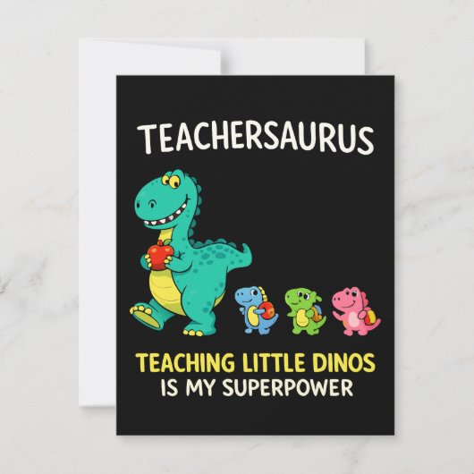 Invitation Humour de professeur Teachersaurus avec de petits (Devant)