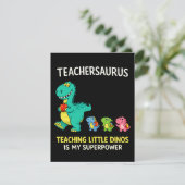 Invitation Humour de professeur Teachersaurus avec de petits (Debout devant)