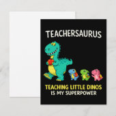 Invitation Humour de professeur Teachersaurus avec de petits (Devant / Derrière)