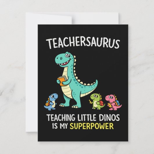 Invitation Humour de professeur Teachersaurus avec de petits (Devant)