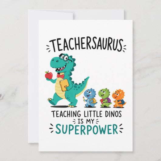 Invitation Humour de professeur Teachersaurus avec de petits (Devant)
