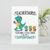 Invitation Humour de professeur Teachersaurus avec de petits (Debout devant)