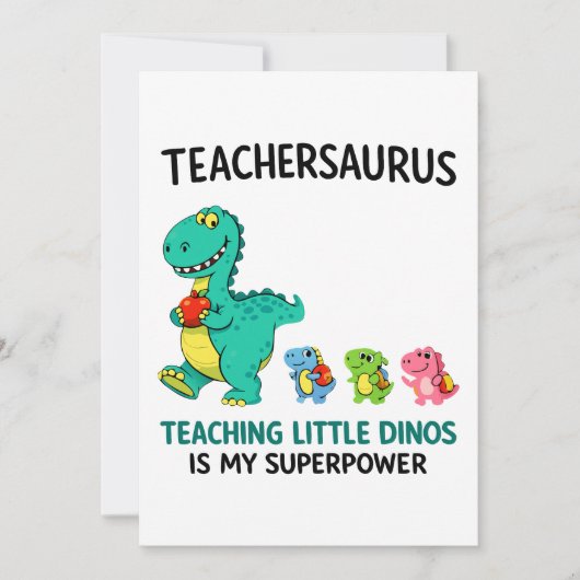 Invitation Humour de professeur Teachersaurus avec de petits (Devant)