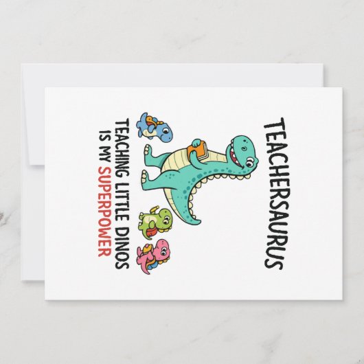 Invitation Humour de professeur Teachersaurus avec de petits (Devant)