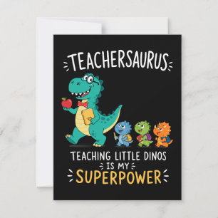 Invitation Humour de professeur Teachersaurus avec de petits