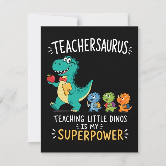 Invitation Humour de professeur Teachersaurus avec de petits (Devant)