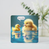 Invitation Humour Jaune Pour Fête D'Anniversaire (Debout devant)