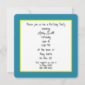 Invitation Humour Jaune Pour Fête D'Anniversaire (Dos)