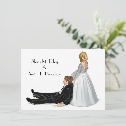 Invitation Humour mariage (Debout devant)