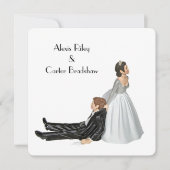 Invitation Humour mariage sur blanc (Devant)