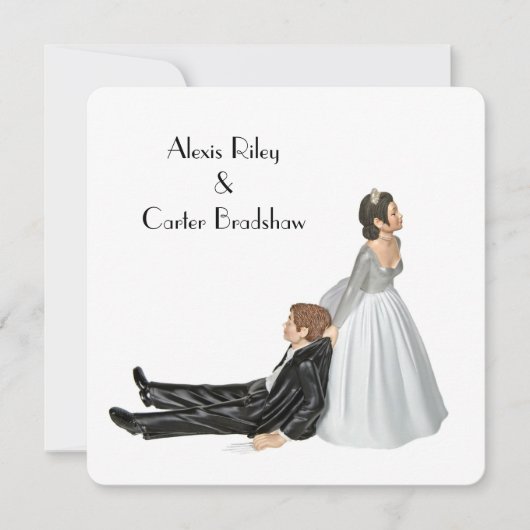 Invitation Humour mariage sur blanc (Devant)