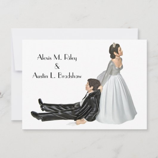 Invitation Humour mariage sur blanc (Devant)
