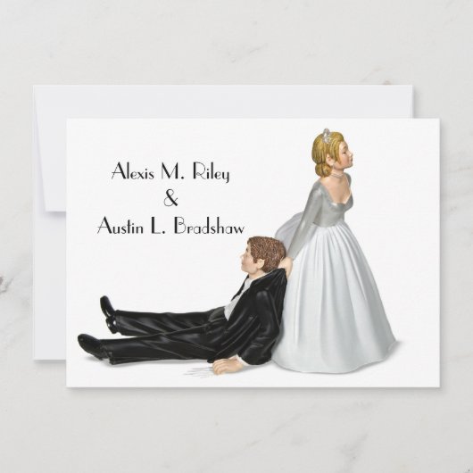 Invitation Humour mariage sur blanc (Devant)