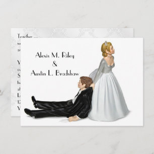 Invitation Humour mariage sur blanc