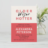 Invitation Humour Rouge 87e anniversaire Plus sage Plus chaud (Debout devant)