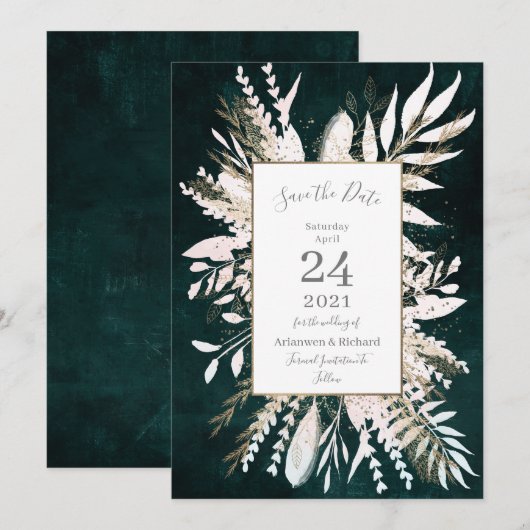 Invitation Humour rustique Les plantes vertes sauvent la date (Devant / Derrière)