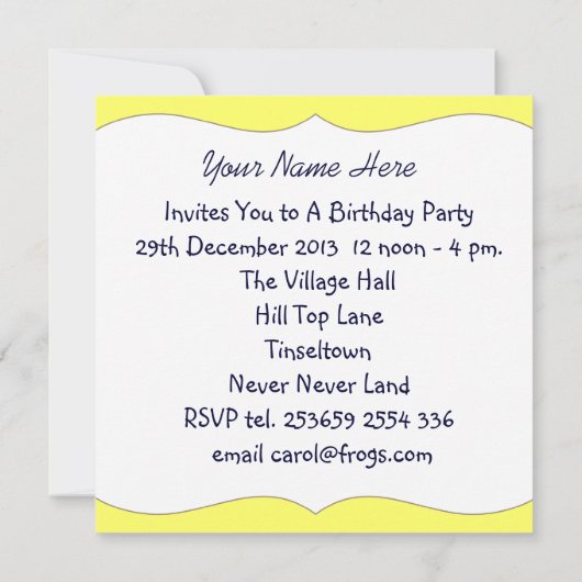 Invitation Humpty Dumpty kids mignon fête d'anniversaire (Dos)