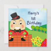 Invitation Humpty Dumpty kids mignon fête d'anniversaire (Devant)