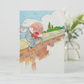 Invitation Humpty Dumpty reposé sur un mur (Debout devant)